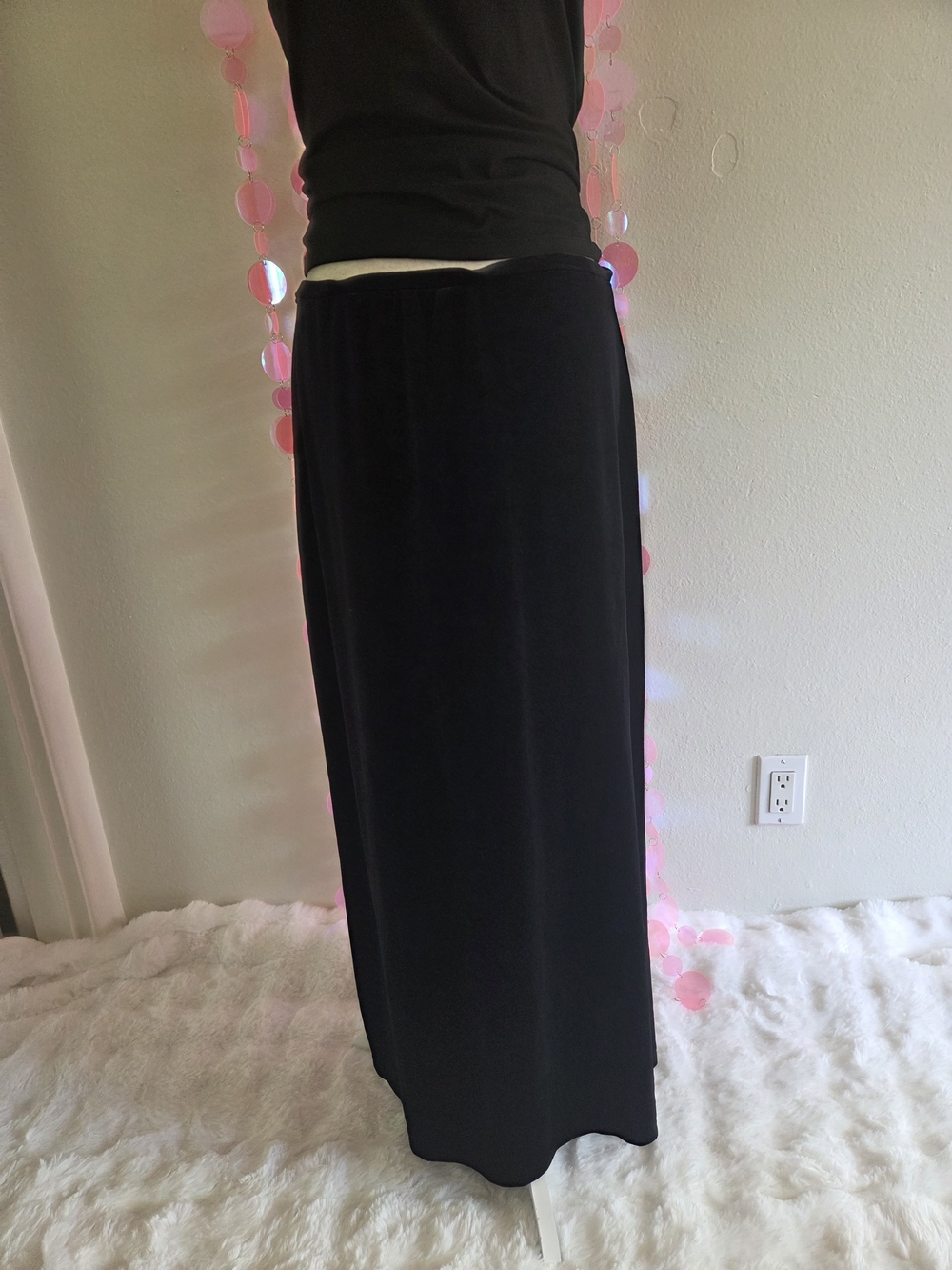 90s Vintage Whimigoth Impressions Black Maxi Skirt - Size Large